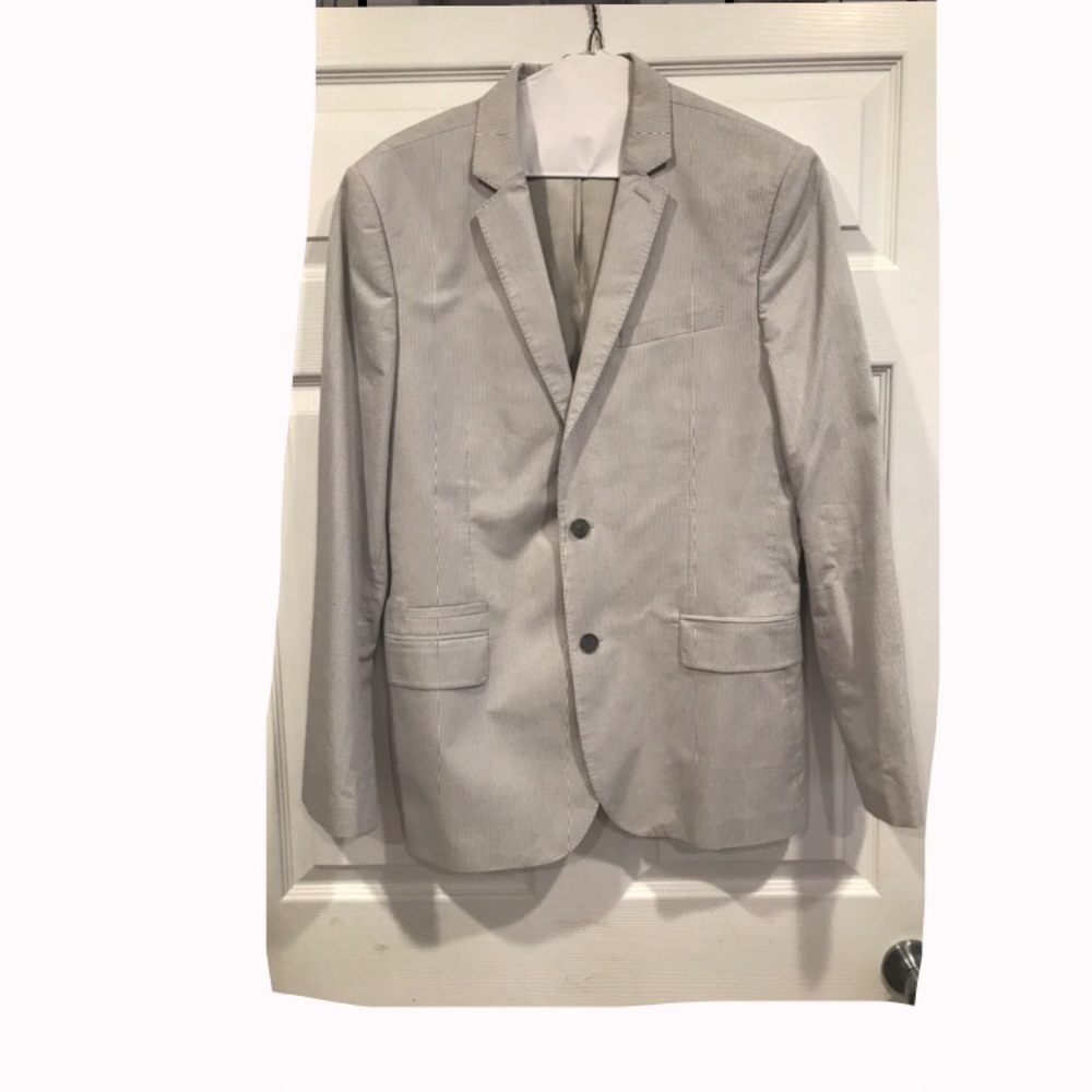 Express men’s white pinstripe suit Jacket 42L